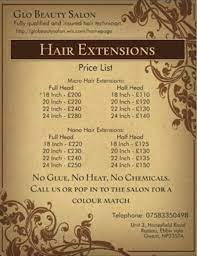 Hair Extension Price List Hair Extensions Prices Salon Price List Beauty Salon Names
