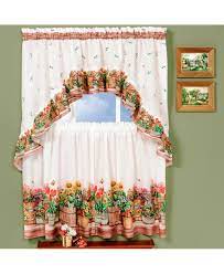 Country Garden Printed Tier And Swag Window Curtain Set 57x24 Multi In 2021 Curtains Garden Print Kitchen Curtains