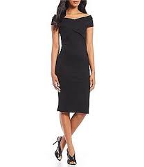 Michael Michael Kors Crossover Portrait Collar Plaited Rib Knit Sheath Midi Dress Work Dresses For Women Dresses Casual Dresses For Women