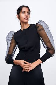 Knit Cardigan With Organza Sleeves View All Knitwear Woman Zara United Kingdom Textiel Brillen
