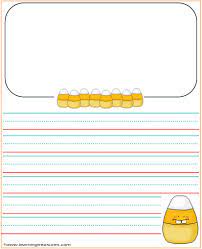 Candy Corn Story Writing Paper For Kids Kindergarten Writing Paper Halloween Writing Paper Halloween Writing