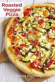 Roasted Veggie Pizza With Homemade Crust Hungry Happenings Recipe Veggie Pizza Homemade Pizza Crust Easy Easy Homemade Pizza