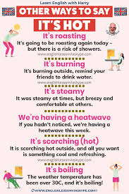 I am trapped in hot milk. 12 Other Ways To Say It S Hot In English Learn English With Harry