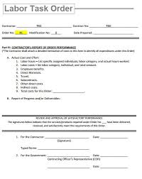 2 Labor Task Order Templates Free Printable Word Pdf Templates Printable Free Templates Words