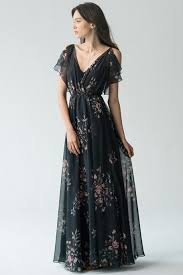 Jenny Yoo Bridesmaid Dress At Bella Bridesmaids Little Rock Printed Bridesmaid Dresses Black Bridesmaid Dresses Floral Bridesmaid Dresses