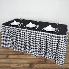 Black And White Checkered Table Runner Checkered Table Skirt 14ft White Black Buffalo Plaid Gingham Polyester Table Skirts Buffalo Plaid Picnic Style