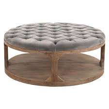Marie French Country Round Grey Blue Tufted Wood Coffee Table Round Wood Coffee Table Grey Wood Coffee Table Coffee Table Wood