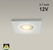 2.75 inch Square White Low Voltage Recessed Downlight MR16 LED Light Fixture, T-61 - No Light (Only Fixture)
