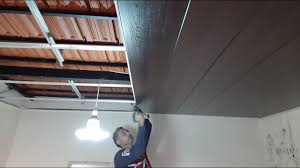 طريقة تركيب سقف مستعار بلاستيك على سقف حديد بدون بيتون Youtube