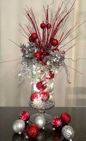 Centros De Mesa Navidenos En Tonos Rojos 2019 2020 Dollar Tree Christmas Decor Christmas Centerpieces Diy Diy Christmas Decorations Easy