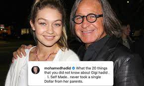 Gigi hadid is, well, gigi hadid. Gigi Hadid S Father Boasts 10m Supermodel Is Self Made And Never Took A Dollar From Her Parents Daily Mail Online