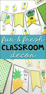 Pineapple Classroom Decor Name Tags And Banner Classroom Decor Beach Theme Classroom Classroom Themes