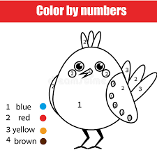 Spring will be here soon which means birds will be returning making their nests. Coloring Page With Bird Color By Numbers Educational Children Game Drawing Kids Activity Stock Vector Illustration Of Paint Activity 97604977