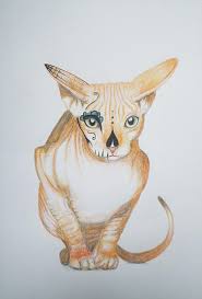 (8 x 4.7) *a tolerance may apply to the dimensions. Red Sphynx Cat Day Of The Dead Kitty Mask Series Drawing By Vera B