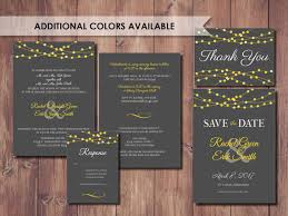 Yellow And Gray Printable Wedding Invitation Set Rustic Barn Etsy Barn Wedding Invitations Wedding Invitation Sets Rustic Wedding Invitation Set