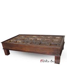 Description states distressed wood and iron. Antique Reproduction Coffee Tables Antique Door Coffee Table Mid Century Coffee Table Rustic Coffee Table