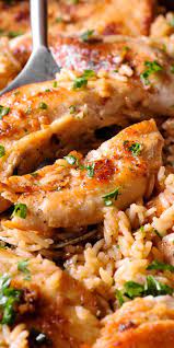 Chicken With Garlic Parmesan Rice Chicken Dinner Recipes Chicken Recipes Yummy Dinners