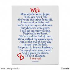 Wife Love Poster Zazzle Com In 2020 Anniversary Quotes For Wife Love Poems For Wife Love Messages For Wife