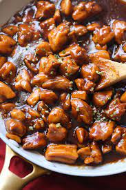 This Not So Boozy Bourbon Chicken Recipe Aka Food Court Chicken Is A Dinner Recipe I Make All Th Bourbon Chicken Recipe Asian Chicken Recipes Bourbon Chicken