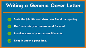 A generic cover letter is useful when attending job fairs or when you're applying to more than one position. Generic Cover Letter Example And Tips Zipjob Zipjob