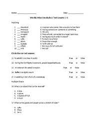 Maybe you would like to learn more about one of these? Wordly Wise 3000 Book 6 Lesson 1 4 Test By Teaching With Ms Thero