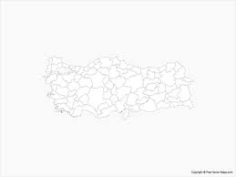 Widescreen with blue world map and icon paper airplane. Vector Map Of Turkey With Provinces Outline Free Vector Maps