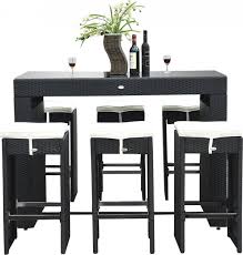outsunny 7 piece rattan wicker bar