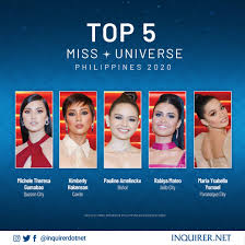 Top 5 miss universe 2020 gồm: Inquirer Net Just In Miss Universe 2020 Top 5 Facebook