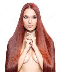Nude woman with long red hair Stock Photo by ©zastavkin 69875991