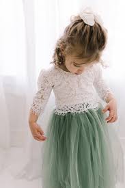 Pin By Ana Dykstra On Future Wedding In 2020 White Lace Dress Boho Sage Flower Girl Dress Sage Green Bridesmaid Dress