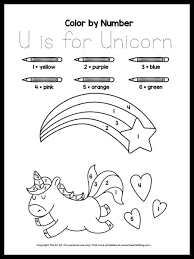 Though unicorns are a symbol of peace and calmness, they can even turn into their deadliest sides to fight against view and print the full version. Cute Color By Number Unicorn Coloring Page For Preschoolers The Art Kit