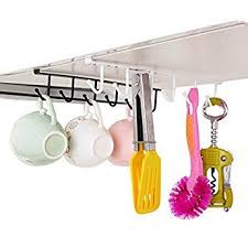 Boodtag Porte Tasses Insert Support Rack Suspendu Sous Etagere 6 Crochets Egouttoir Verre Mug Porte Serviettes Porte Rangement Maison Egouttoir Porte Serviette