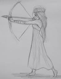 Archery Girl Sketch By Yenthe Joline Archery Girl Girl Sketch Girl Drawing Sketches