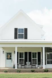 Going back to the color wheel, near neutrals from hue families opposite (ish) yellow will help alabaster 'pop' as cleaner and brighter. The Best White Modern Farmhouse Exterior Paint Colors White Exterior Paint White Farmhouse Exterior Modern Farmhouse Exterior
