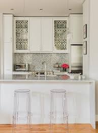 wallpaper on back of kitchen cabinets