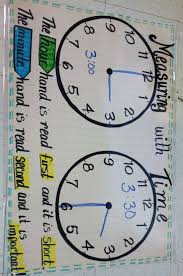 first grade telling time anchor chart comparing hour with