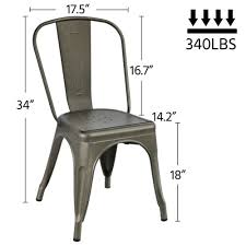 Maybe you would like to learn more about one of these? Buy Iron Metal Dining Chair Stackable Side Chairs Bar Chairs With Back Set Of 4 Online In Turkey 283352107634