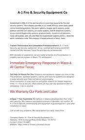 We have expert landscape designers that are familiar with the waco climate and picture perfect always does a great job with our landscaping and sprinkler repair. A 1 Fire Security Equipment Co By A 1 Fire Security Equipment Co Issuu