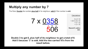 Trachtenberg System Multiply By 7 Method Be Faster Than A Calculator Math Methods Simple Math Middle School Math