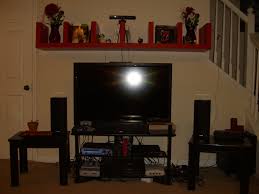 Ikea Lack Wall Shelf Unit Designs2go Black Glass And Wood Tv Stand Mess Of Game Consoles Ikea Lack Wall Shelf Wall Shelf Unit Black Living Room