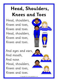 Head Shoulders Knees And Toes Song Sheet Sb10974 Sparklebox Nursery Rhymes Lyrics Kindergarten Songs Nursery Songs