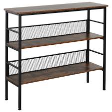Restore its beauty with our wood seasoning beeswax! Homcom 3 Tier Bookshelf Industrial Display Rack 39 Inch Wood Metal Bookcase With Adjustable Feet For Living Room Balcony Kitchen Brown Walmart Canada