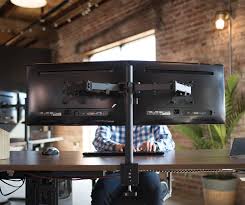 Therefore, we have decided to review 15 of the best dual monitor computer desks that are spacious, strong, and durable. Dual 2 Lcd Led Monitor Table Desk Mount Stand Adjustable Arm 2 Screen Up To 27 Monitors Projectors Accs Monitor Mounts Stands