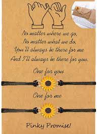 Buy Desimtion Sunflower Pinky Promise Bracelets Best Friend Long Distance Friendship Gifts For Women Teen Girls Online In Vietnam B087jpgcr3