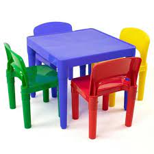 This versatile toddler table features a smooth removable table cover, allowing you to transform from a flat tabletop to the ultimate construction surface in just moments. Humble Crew Playtime 5 Piece Primary Colors Kids Plastic Table And Chair Set Tc914 The Home Depot