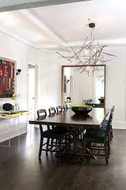 Dining room lighting with shades for modern. Love This Modern Huge Mirror In The Dining Room And The Wood Frame Is Rustic Dining Room Chandelier Modern Dining Room Contemporary Modern Dining Room