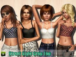 Dress and turtleneck crop top accessory. Street Style Crop Top By Black Lily Sims 3 Downloads Cc Caboodle