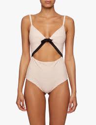Tinta unita allacciato ritagli stampato. Beachwear Rinascente