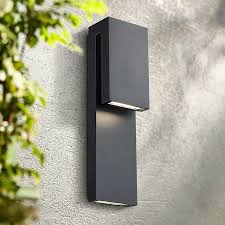 Modern Forms Double Down 18 H Black Led Outdoor Wall Light 59d29 Lamps Plus Modern Outdoor Wall Lighting Modern Exterior Lighting Led Outdoor Wall Lights