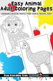 Are there any easy coloring pages for toddlers? Animal Coloring Pages For Adults Teens Woo Jr Kids Activities
